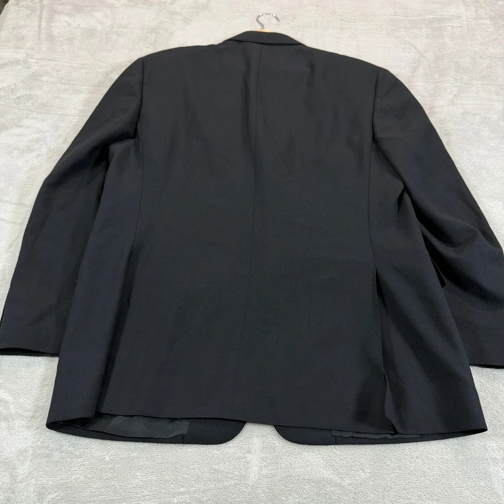 Vintage Canali Mens 42S Black Pure Wool 3-Button Blazer Sport Coat Made in Italy